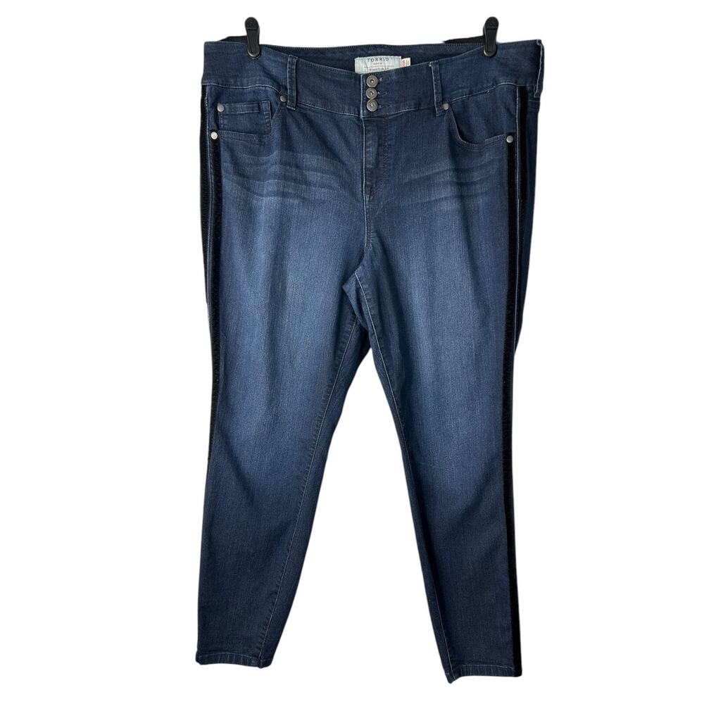 Torrid Jeans Womens Size 20R High Rise Tuxedo Stripe Super Stretch Jegging